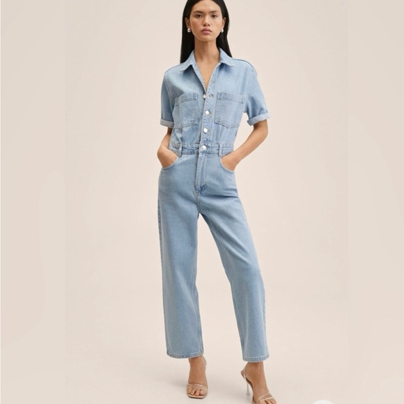 Cotton denim jumpsuit by Mango - Picture 1 of 6